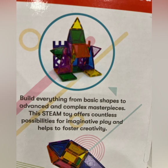 110 Pieces EVER PLAY Magnetic Tiles Building Blocks with 1 Car New/Sealed - Picture 4 of 5